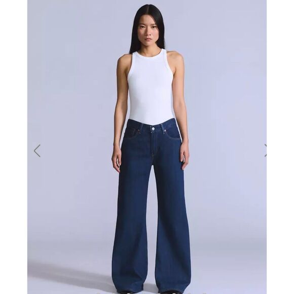 Levi's Carve Blue Label Selvedge Women Jeans 30x32 Made in Japan Wide Leg NWT